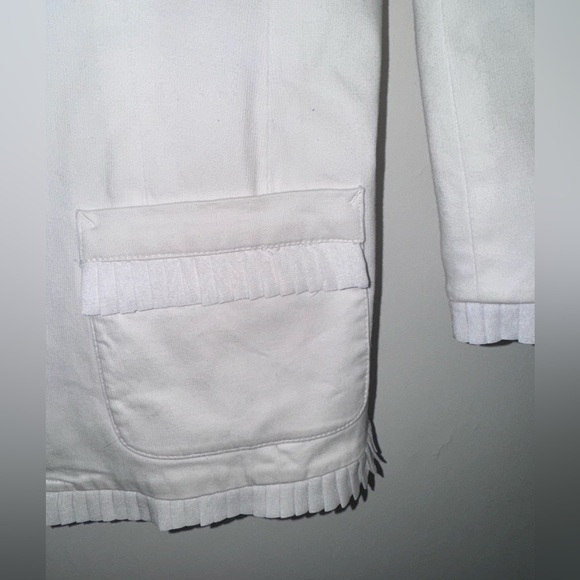 Etcetera White Ruffle Detail Blazer Sz 6 - Picture 4 of 5